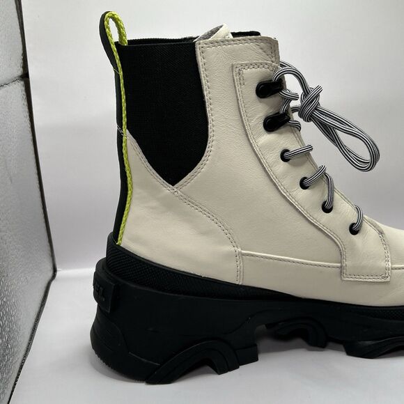 Sorel Brex Lace-Up Leather Lug Sole Boots In White Size 10.5 STORE MODEL - Picture 11 of 16